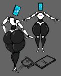 angry animate_inanimate big_butt blush blush_lines breasts butt cellphone electronics female for_a_head grey_background hi_res huge_butt looking_at_viewer looking_back looking_back_at_viewer machine nanodude78 object_head pal_(the_mitchells_vs_the_machines) phone rear_view robot screen screen_face simple_background simple_face solo sony_corporation the_mitchells_vs_the_machines thick_thighs wide_hips 