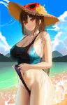  cleavage erect_nipples megane pokemon sightseer_(pokemon) swimsuits tokkihouse wet 