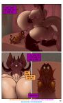  aamon_(james_howard) anthro bat big_breasts breasts comic demon dialogue duo femboy first_person_view gynomorph hi_res huge_breasts imminent_vore intersex intersex/male james_howard macro male mammal onlyfans patreon size_difference size_play subscribestar tina&#039;s_mom_(james_howard) 