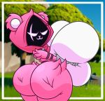  bear big_breasts big_butt breast_squish breasts butt cuddle_team_leader cuddly_(fortnite) epic_games female forest fortnite grass hi_res huge_breasts hyper hyper_breasts mammal pink_body plant princess_jomes short_stack solo squish thick_thighs tree 