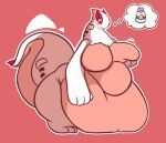 3_toes 4_fingers anthro belly big_belly blush breasts camuushamuu featureless_breasts feet female fingers generation_2_pokemon huge_belly legendary_pokemon lugia milk nintendo obese obese_anthro overweight overweight_anthro pokemon pokemon_(species) shiny_pokemon simple_background solo tail thick_tail thick_thighs toes