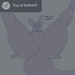  1:1 2024 ambiguous_gender anthro big_ears big_tail biped black_body black_butt black_ears black_fur black_tail butt butt_focus dimitry_(itisd) dimka_(itisd) english_text featureless_crotch fur grey_background hi_res itisd9 legs_up looking_at_viewer lying male_(lore) nude on_back presenting presenting_hindquarters q&amp;a question_mark simple_background solo submissive tail text thick_thighs tuft wide_hips 