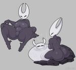  absurd_res ambiguous_gender anthro anus arthropod big_breasts big_butt black_body black_eyes breasts butt duo eyes_closed featureless_breasts female genitals hi_res hollow_knight hornet_(hollow_knight) hot_spring insect looking_at_viewer mehdrawings nipples non-mammal_breasts non-mammal_nipples partially_submerged pussy simple_background sitting slightly_chubby slightly_chubby_female solo steam team_cherry the_knight_(hollow_knight) thick_thighs water wide_hips 
