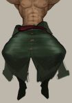  1boy abs absurdres armpits bara crimcres green_hair head_out_of_frame highres large_pectorals lying male_focus muscular muscular_male navel nipples on_back one_piece pectorals roronoa_zoro scar scar_across_eye short_hair solo stomach topless_male unfinished 