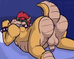  anthro anus backsack balls belly bowser butt choker djtron genitals hi_res jewelry koopa looking_at_viewer looking_back male mario_bros necklace nintendo penis power_bottom presenting raised_tail rear_view reptile scalie slightly_chubby solo tail tail_anus turtle 
