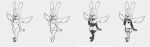  angel_gabby angel_hare anthro clothed clothing female genitals hi_res lagomorph leporid lingerie mammal monochrome nervous nipples nude partially_clothed pussy rabbit simple_background solo the_east_patch unknown_artist 