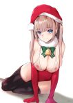  bee_doushi bikini_top christmas nipples see_through swimsuits thighhighs 