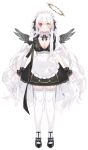  angel asagi_yuna cleavage heterochromia maid no_bra stockings tagme thighhighs wings 