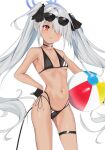  angel bikini blue_archive garter megane pointy_ears shiromi_iori swimsuits tail xochi_(nueeen6978) 