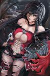  bandages garter loooyd no_bra tales_of_berseria torn_clothes velvet_crowe 