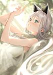  animal_ears dress hololive shirakami_fubuki takubon wedding_dress 