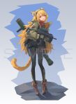  animal_ears gun pantyhose sample sima_naoteng tagme tail uniform weapon 