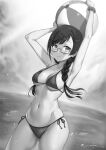  bikini love_live!_nijigasaki_high_school_idol_club megane monochrome swimsuits unsfrau yuuki_setsuna 