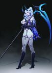  ass bottomless heels horns no_bra stockings thighhighs underboob weapon zeronis 