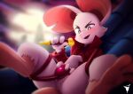 2024 3_toes anthro anus big_ears black_eyes blurred_background blush bmbrigand bodily_fluids bottomless butt cheek_tuft clothed clothing cloud depth_of_field dripping facial_tuft feet female female_anthro flail front_view full_moon fur genital_fluids genitals grainy holding_object holding_weapon improvised_sex_toy jacket lying mammal masturbation melee_weapon mina_(mina_the_hollower) mina_the_hollower moon mouse murid murine night notched_ear on_back on_roof open_mouth open_smile outside pink_nose pink_sky plantigrade pupils pussy pussy_juice_drip red_clothing red_jacket red_topwear rodent roof_shingle sex_toy sky smile solo spread_legs spreading toes topwear toying_self tuft vaginal vaginal_fluids vaginal_masturbation weapon white_body white_fur white_pupils yacht_club_games