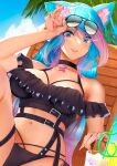  animal_ears bikini garter megane nohito silvervale swimsuits vshojo 