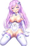  bodysuit breasts choujigen_game_neptune lambda_(artist) nipples no_bra nopan purple_sister pussy thighhighs uncensored 