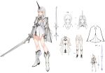 armor character_design fly_tutu horns pointy_ears sketch sword tagme 