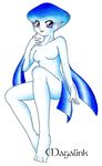  blue_body breasts female legend_of_zelda marine nude ocarina_of_time plain_background princess_ruto solo the_legend_of_zelda unknown_artist video_games white_background zora 