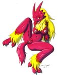  anthro avian beak blaziken blue_eyes breasts female hair long_hair marc_leonhardt nintendo nipples plain_background pok&#233;mon pok&#233;morph pokemon pussy solo video_games white_background 