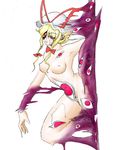  artist_request blonde_hair bow breasts eyes gap hat horror_(theme) medium_breasts nipples nude solo too_many_eyes touhou what yakumo_yukari 