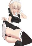  ass fate/grand_order fate/stay_night heels kesoshirou maid pantsu saber saber_alter skirt_lift thighhighs thong 