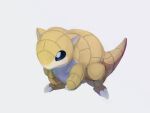  black_eyes claws full_body gen_1_pokemon highres looking_down no_humans pn_(ltpn_257) pokemon pokemon_(creature) sandshrew simple_background solo standing white_background 