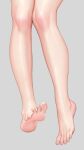  1girl barefoot feet foot_focus grey_background head_out_of_frame mignon original simple_background solo toenails toes 