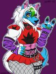 alternative_fashion canid canine canis cosplay femboy five_nights_at_freddy&#039;s five_nights_at_freddy&#039;s:_security_breach glam glam_rock glamrock hi_res lenses lipstick makeup mammal mythological_canine mythological_creature mythology roxanne_(disambiguation) roxanne_wolf roxy_(disambiguation) scottgames steel_wool_studios werecanid werecanine werecreature werewolf wolf