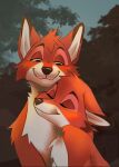 2024 anthro canid canine canis canon_couple cuddling digital_media_(artwork) disney duo female feral forest fox hi_res love male male/female mammal nature orange_body outside plant red_fox romantic romantic_couple solarflare02 tagme tender the_fox_and_the_hound tod_(tfath) tree true_fox true_love vixey_(tfath)