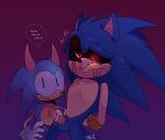 ambiguous_gender anthro artist_name balls big_nose black_sclera blood blue_body blue_fur blue_quills bodily_fluids bound breath chest_fur countershading creepypasta crotch_tentacles crying_blood dialogue digital_media_(artwork) duo english_text erection eulipotyphlan frown fur fur_tuft genitals gradient_background hands_tied hands_tied_behind_back hedgehog hi_res looking_at_viewer male male/ambiguous mammal noodle_arms onomatopoeia panting penile penis pupils red_eyes ribs s0nicex sega sex_toy sharp_teeth simple_background size_difference slit_pupils small_dom_big_sub small_nose smile sonic.exe sonic.exe_(creepypasta) sonic_(rewrite) sonic_the_hedgehog_(series) sound_effects speech_bubble tan_arms tan_inner_ear tan_muzzle tan_torso teeth tentacles text toony tuft unavailable_at_source vibrator vibrator_on_penis worried yellow_teeth
