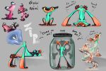  3:2 amphibian anus blue_sky_studios bodily_fluids buckle butt container cotton_swab cum cum_covered cummed_on frog from_behind_position gabi_(rio) genital_fluids heart_eyes heart_symbol hi_res in_container in_jar looking_at_viewer looking_pleasured male messy nami_(zipper_7z) poison_dart_frog presenting presenting_anus presenting_hindquarters rio_(series) sex solo zipper_7z 