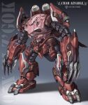  arm_cannon character_name gundam highres maeda_hiroyuki mecha mobile_suit mobile_suit_gundam no_humans one-eyed open_hand red_eyes redesign science_fiction solo weapon z&#039;gok_char_custom zeon 