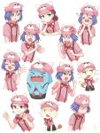  1boy 1girl angry bewear blue_eyes blush bored gen_1_pokemon gen_2_pokemon gen_7_pokemon green_eyes happy highres james_(pokemon) jessie_(pokemon) meowth pokemon pokemon_(anime) pokemon_(creature) pokemon_sm_(anime) sad surprised team_rocket tsukino_mi wobbuffet 