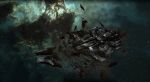  3d aqua_background battle_damage broken capital_ship_(eve_online) carrier carrier_(eve_online) cloud combat_ship_(eve_online) commentary creodron_(eve_online) dated_commentary debris electronic_warfare_ship_(eve_online) eve_online floating floating_object gallente_federation_(eve_online) glowing kaspercohen_(kasper_hansen) maya_(medium) military_vehicle nebula no_humans nyx_(eve_online) official_art outdoors photoshop_(medium) realistic scenery science_fiction sky space spacecraft star_(sky) starry_sky starry_sky_background super_capital_ship_(eve_online) supercarrier_(eve_online) vehicle_focus wreckage 