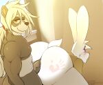 2023 5_fingers abs accessory anal anal_penetration anthro bear big_butt black_body black_fur black_nose blush bottomless bottomless_anthro bottomless_male brown_clothing brown_shirt brown_topwear buckteeth bun-za_(footfoxxy) butt cheek_tuft clothed clothing duo ears_up english_description erection eyebrows facial_tuft featureless_chest fingers footfoxxy from_behind_position fur genitals giant_panda grey_eyebrows hair hair_accessory hairband half-closed_eyes head_tuft hi_res interspecies lagomorph leporid long_ears long_hair looking_back male male/male mammal mouth_closed multicolored_body multicolored_fur muscular muscular_arms narrowed_eyes nude_anthro nude_male open_mouth pandamattnerd_(character) penetration penile penile_penetration penis pink_nose purple_eyes rabbit red_hairband scut_tail sex shirt short_tail side_view smile spank_marks standing tail teeth topwear tuft vein veiny_penis white_body white_eyebrows white_fur white_hair yellow_eyes