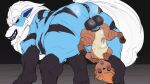 ahegao animal_genitalia animal_pussy anus arcanine balls balls_deep black_balls blue_body blue_fur blush brown_body brown_fur canine_genitalia canine_pussy digital_drawing_(artwork) digital_media_(artwork) duo female feral fluffy fluffy_tail footprint fur generation_1_pokemon genitals hair hanging_upside_down hi_res knotting larger_feral larger_male looking_back looking_pleasured male male/female mrferaldd multicolored_body multicolored_fur muscular muscular_feral muscular_male nintendo orange_hair pawprint pawprint_tattoo penetration pokemon pokemon_(species) puffy_anus pussy simple_background size_difference smaller_female smaller_feral striped_body striped_fur stripes tail tattoo upside_down vaginal vaginal_knot_hanging vaginal_knotting vaginal_penetration vulpix white_hair