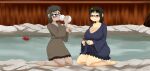 accessory alcohol animal_humanoid asian_clothing belly beverage blue_clothing blue_kimono blue_yukata blush brown_clothing brown_eyes brown_hair brown_kimono brown_yukata canid canid_humanoid canine canine_humanoid clothing curvy_figure drinking drunk duo east_asian_clothing eyewear female fence glasses gourd_bottle hair hair_accessory hairpin hi_res hot_spring human humanoid japanese_clothing kimono kneeling male male/female mammal mammal_humanoid maple_leaf mentalcrash onsen raccoon_dog rectangular_glasses sake sake_bottle short_hair slightly_chubby substance_intoxication tanuki tanuki_humanoid transformation transformation_sequence voluptuous water wood wood_fence yukata