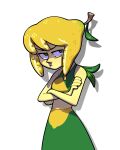 bottomwear cartoon_network clothing crop_top crossed_arms discount-supervillain elemental_creature elemental_humanoid female flora_fauna food food_creature food_humanoid fruit fruit_humanoid green_eyes hi_res humanoid lapis_lazuli_(steven_universe) leaf lemon_humanoid living_fruit living_lemon not_furry plant plant_hair plant_humanoid pseudo_hair shirt skirt solo steven_universe topwear yellow_body yellow_skin
