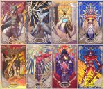  2068 2girls 3boys acceldriver antennae apocalypse armor artist_name asymmetrical_armor axcalibur axe belt black_armor black_bodysuit black_boots black_dress black_flower black_gloves black_hair black_lips black_nails black_rose blue_eyes bodysuit boots breastplate breasts bug cape card card_(medium) chain clock clock_hands closed_mouth commentary compound_eyes cowboy_shot dress dress_flower engineblade english_commentary english_text flower full_body gears giganticbrush gloves glowing glowing_eyes gold_armor gold_gloves gold_trim goth_fashion grasshopper green_armor green_helmet helmet highres holding holding_sword holding_weapon honeycomb_(pattern) horns jewelry kabuto_zecter kamen_rider kamen_rider_(1st_series) kamen_rider_1 kamen_rider_accel kamen_rider_aguilera kamen_rider_kabuto kamen_rider_kabuto_(series) kamen_rider_kiva kamen_rider_kiva_(series) kamen_rider_revice kamen_rider_tsukuyomi kamen_rider_w kamen_rider_wizard kamen_rider_wizard_(infinity_style) kamen_rider_wizard_(series) kamen_rider_zi-o_(series) kivat-bat_iii kivat_belt long_sleeves looking_at_viewer magic_circle male_focus mask multiple_boys multiple_girls ohma_zi-o ohma_zi-o_driver open_hands pointing pointing_up pun queen_bee queen_bee_genome red_eyes red_scarf revision rider_belt rider_belt_(kabuto) ring roman_numeral rose sash scarf shoulder_armor shoulder_sash silver_gloves single_horn sitting smile solo stained_glass standing sword tailcoat tarot tarot_(medium) tarot_card the_chariot_(tarot) the_emperor_(tarot) the_empress_(tarot) the_fool_(tarot) the_hierophant_(tarot) the_high_priestess_(tarot) the_lovers_(tarot) the_magician_(tarot) tokusatsu trial_memory typhoon_(kamen_rider) vampire vistamp weapon wedding_dress weekendriver white_armor white_bodysuit window wings wizard_ring wizardriver yellow_eyes 