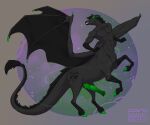 2025 5_fingers araivis-edelveys balls black_body black_fur black_male black_tail black_wings claws clenched_teeth digital_media_(artwork) dragon dragon_taur equid equid_taur equine equine_taur erection finger_claws fingers fur genitals green_eyes green_horn hi_res hooves horn horse horse_taur hybrid knot knotted_penis looking_back male mammal mammal_taur mythological_creature mythological_scalie mythology navel penis scalie solo tail taur teeth wings