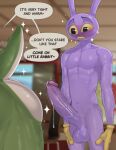 2025 abs absurd_res alligator alligatorid anthro anthro_on_anthro athletic athletic_anthro athletic_male balls big_balls big_eyes big_penis blurred_background blush bodily_fluids butt candy clenched_teeth clothing crocodilian dessert deuzion dialogue dripping drooling duo english_text erection eyebrows flustered food food_creature frown genital_fluids genitals glans glitch_productions gloves gummigoo_(tadc) gummy_(food) gummy_creature handwear hi_res huge_balls huge_penis humanoid_genitalia humanoid_penis imminent_sex inside inviting jax_(tadc) lagomorph leporid living_candy long_penis male male/male mammal navel nude pecs penis precum precum_drip precum_string presenting presenting_hindquarters rabbit reptile restaurant saliva scales scalie sparkles standing teeth text the_amazing_digital_circus thick_penis throbbing throbbing_penis vein veiny_penis