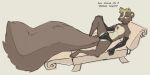 alone_on_a_friday_night_(meme) anthro arm_tuft armwear balls_outline big_tail bulge choker clothing detailed_bulge elbow_gloves elbow_tuft femboy fur genital_outline gloves green_eyes handwear jewelry latex latex_armwear latex_clothing latex_elbow_gloves latex_gloves latex_handwear latex_thong latex_underwear looking_at_viewer lying male mammal mephitid multicolored_body multicolored_fur necklace on_back relaxing sex_toy sheath_outline simple_background skunk solo tail tail_between_legs tan_background thong tuft underwear vanilla_(vanillayote) vanillayote