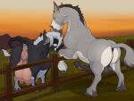 animal_genitalia animal_penis animal_pussy anus balls big_balls big_butt big_penis big_udders black_body black_fur bodily_fluids bovid bovine bovine_genitalia bovine_pussy butt cattle draft_horse dripping duo equid equine equine_anus equine_genitalia equine_penis erection female fence feral feral_on_feral fetlocks field fur genital_fluids genitals grey_body grey_fur grey_hair hair hi_res hooves horn horse huge_udders hybrid interspecies male male/female mammal margot_(mcfan) mcfan milk_vein mule penis plump_labia precum precum_drip presenting presenting_hindquarters puffy_anus pussy raised_tail smile sunset tail tail_anus teats throbbing throbbing_penis udders vein veiny_penis veiny_udders wood wood_fence