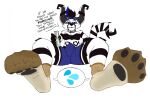ambiguous_gender anthro black_body black_fur clothing crux dialogue duo english_text erection erection_under_clothing feet foot_fetish foot_focus foot_play footwear fur inanimate_object inanimate_transformation male male/ambiguous simple_background sock_fetish sock_transformation socks speech_bubble tenting text transformation underwear vanillayote white_background white_body white_fur