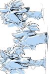 ambiguous_gender anthro barefoot butt canid duo fangs feet fellatio fluffy fluffy_tail lifting male mammal mawplay micro micro_abuse nude open_mouth oral penile questionable_consent restrained sex size_difference smile soles tail teeth tirrel tongue