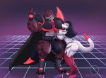 big_breasts big_bulge big_penis breasts bulge crescent-blue-zero dinosaur emperor genitals hi_res invalid_tag king muscular nsfw onyx_(disambiguation) opal original_character penis prehistoric_species reptile royalty scalie size_difference team_(disambiguation) villainous