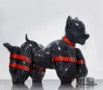 absurd_res anthro anthro_doll_hood barazoku bdsm biped bitchsuit black_latex bodily_fluids bondage_gear bowl canid canine canis collar connor_fff container domestic_dog dripping drone hi_res latex male mammal muscular muscular_anthro muscular_male muscular_sub pet_bowl petplay puppyplay red_collar roleplay saliva saliva_drip solo submissive submissive_anthro submissive_male