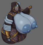 absurd_res animal_humanoid anthro areola armor big_areola big_breasts big_nipples blue_areola blue_body blue_eyes breasts brohnka butt caribdis_(jimjr) cephalopod cephalopod_humanoid clothing covered_mouth cultist digital_media_(artwork) dungeons_and_dragons eyebrows face_tentacles female fingerless_gloves gloves half-closed_eyes handwear hasbro hi_res hood hood_up huge_areola huge_breasts huge_hips huge_thighs humanoid hyper hyper_breasts looking_at_viewer marine marine_humanoid mind_flayer mollusk mollusk_humanoid montgomery_glands narrowed_eyes nipples ornament raised_arm robe simple_background solo suction_cup tentacles thick_thighs wide_hips wizards_of_the_coast