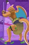 2_horns 5_fingers abdl absurd_res anthro artist_name back_wings banknote banknote_in_diaper banknote_in_legband banknote_in_legwear banknote_on_floor baxter_blaze bedroom_eyes big_butt big_diaper black_diaper black_fishnets black_legband blue_eyes blue_wings bodily_fluids brown_clothing brown_gloves brown_handwear butt butt_pose charizard claws clothed clothing countershade_body countershade_tail countershade_torso countershading crop_top dancing detailed_background diaper diaper_fetish diaper_use digital_drawing_(artwork) digital_media_(artwork) draconic fan_character feet finger_claws fingerless_gloves fingers fishnet_clothing fishnet_crop_top fishnet_topwear frilly frilly_diaper furgonomic_diaper furgonomic_topwear furgonomics generation_1_pokemon genital_fluids gloves handwear hi_res horn humanoid_feet humanoid_hands leather leather_clothing leather_gloves leather_handwear legband looking_at_viewer male membrane_(anatomy) membranous_wings money money_in_diaper money_in_legband money_in_legwear money_on_floor muscular muscular_anthro muscular_male narrowed_eyes nintendo open_mouth open_smile orange_arms orange_back orange_body orange_face orange_feet orange_hands orange_legs orange_snout orange_tail orange_wings paddedwolfy plantigrade pokemon pokemon_(species) pole pole_dancing pose proud purple_background rear_view reptile sagging_diaper scalie seductive sharp_teeth shirt side_view simple_background smile solo spotlight spotlight_beam stage stage_lights strip_club stripper stripper_pole swollen_diaper tail tan_body tan_tail teeth text three-quarter_view toe_claws topwear twerking unclean_diaper urine used_diaper wearing_diaper wet_diaper white_claws white_finger_claws white_toe_claws wings yellow_diaper_frill yellow_frill